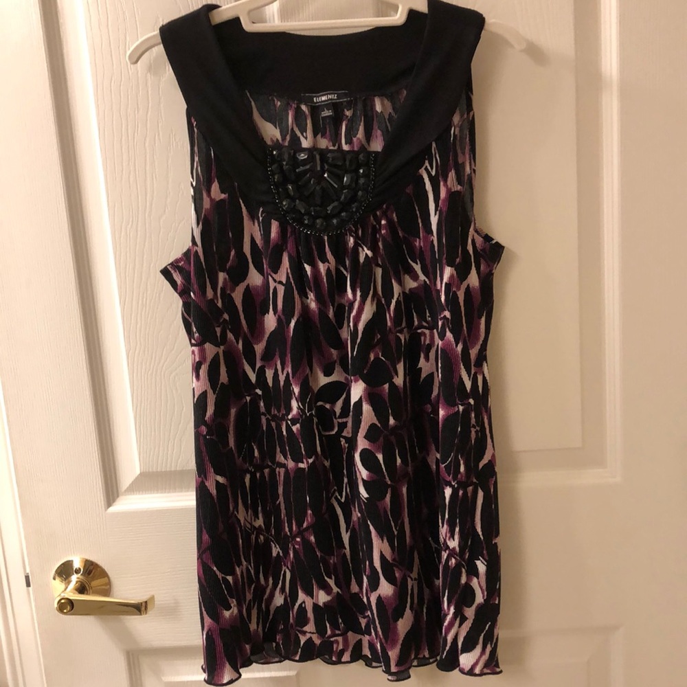 Elementz  Dressy sleeveless top, perfect over tight black pants and sandals!